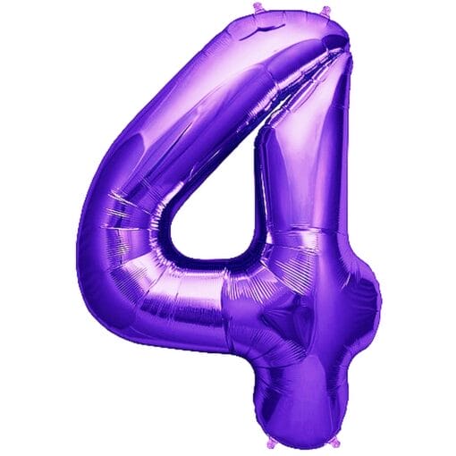 34&Quot; Shp Purple #4 Foil Balloon