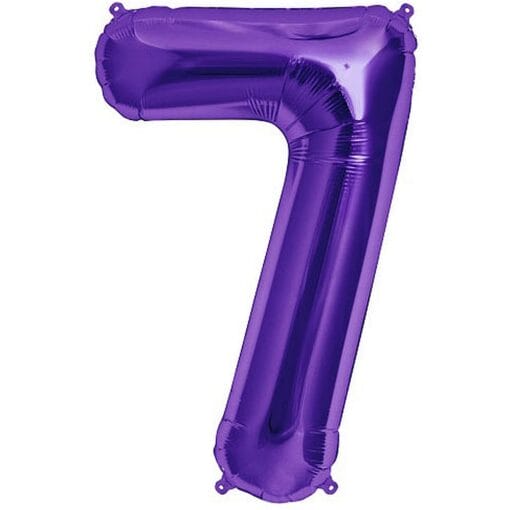 34&Quot; Shp Purple #7 Foil Balloon