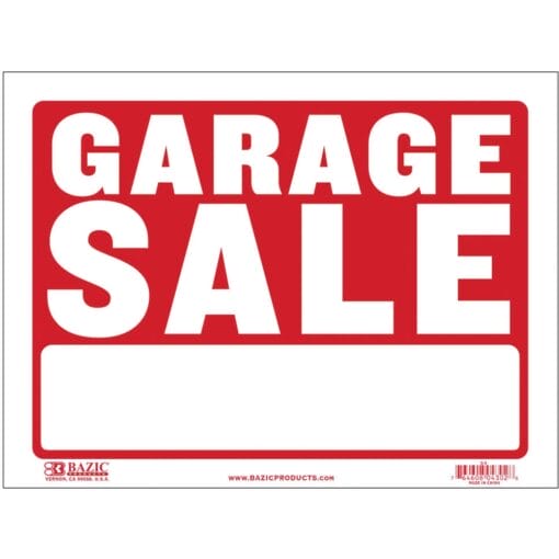 Sign, Garage Sale 12&Quot;X16&Quot;
