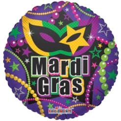 18" RND Mardi Gras Necklace Foil BLN