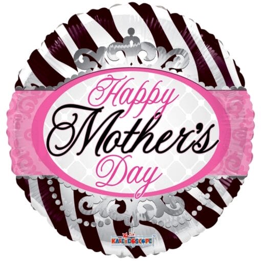 18&Quot; Rnd Mother'S Day Zebra Pattern Foil