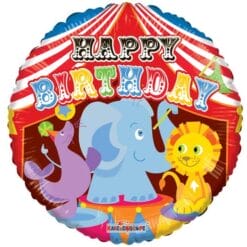 18" RND Birthday Circus Foil Balloon