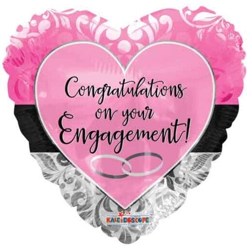 18&Quot; Hrt Engagement Congrats Foil Bln
