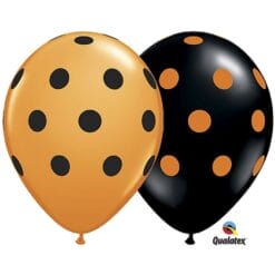 11" Big Dots Orange/Black 50CT