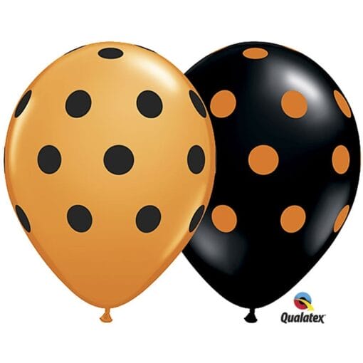 11&Quot; Big Dots Orange/Black 50Ct