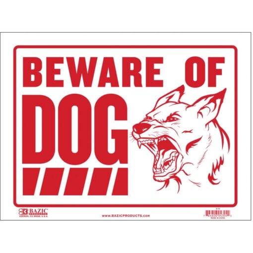 Sign, Beware Of Dog 9&Quot;X12&Quot;