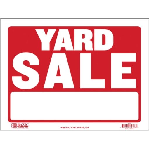 Sign, Yard Sale 9&Quot;X12&Quot;