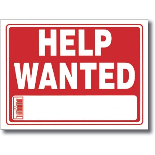 Sign, Help Wanted 9&Quot;X12&Quot;