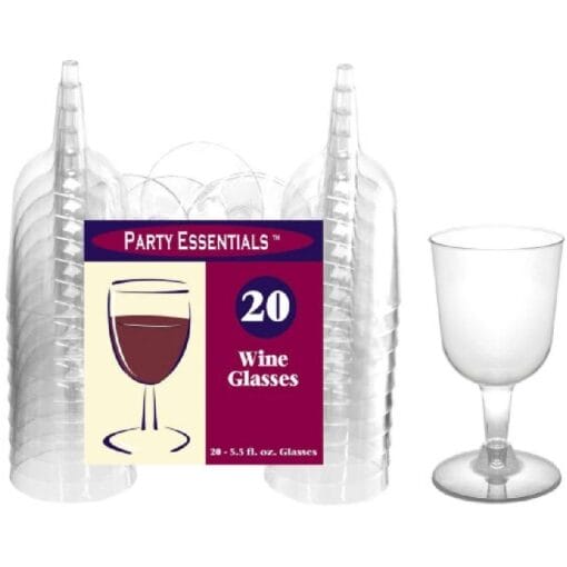 Wine Glasses, Clear 2Pc 5.5Oz 20Ct