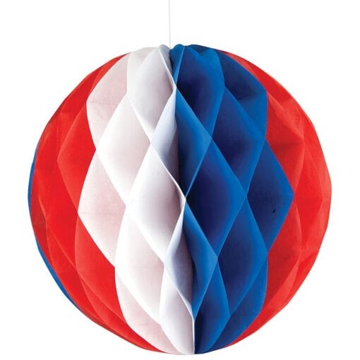 Red/Wht/Blu Honeycomb Tissue Ball 12&Quot;