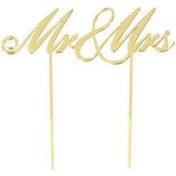 Cake Topper Gold "Mr & Mrs"