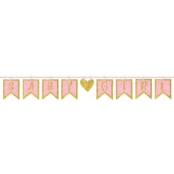 Baby Girl Pink w/Clothespins Banner