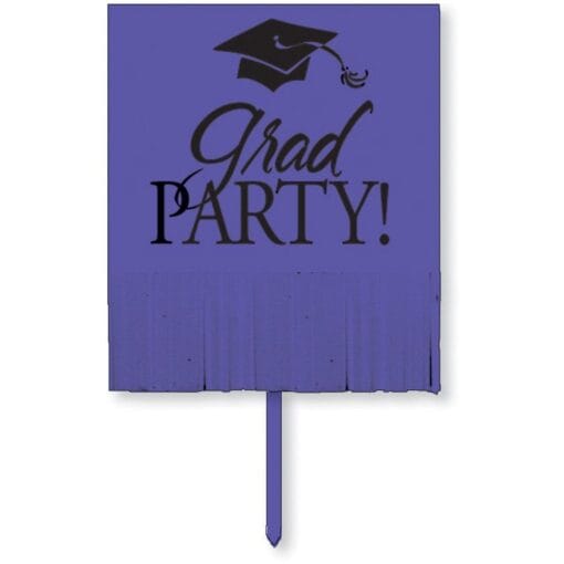 Purple Grad Yard Sign With Fringe