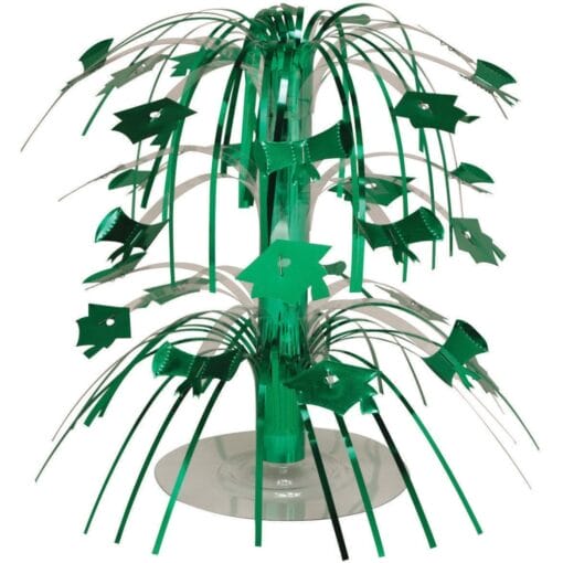 Green Grad Caps Cascade Centerpiece