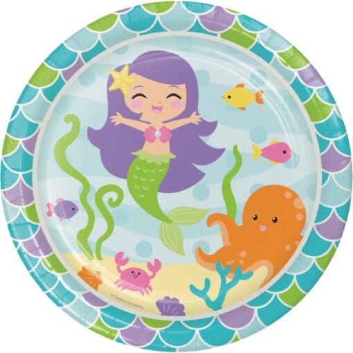 Mermaid Friends Plates Rnd 9&Quot; 8Ct