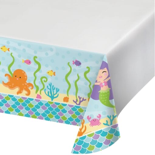 Mermaid Friends Plastic Tablecover Border Print 54X102