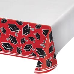 Red Grad Tablecover Plastic 54x102