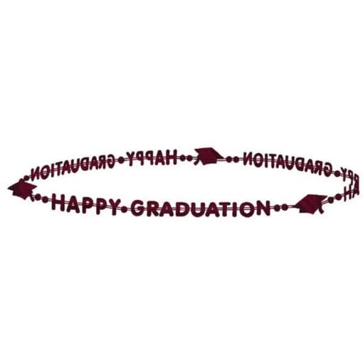 Happy Graduation Bead Necklace Berry 32&Quot;