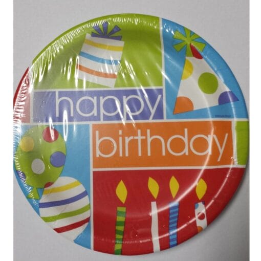 Retro Birthday Plates 9&Quot; 8Ct