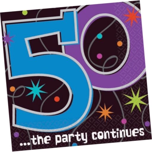 The Party Continues 50Th Birthday Lunch Napkins 16Ct