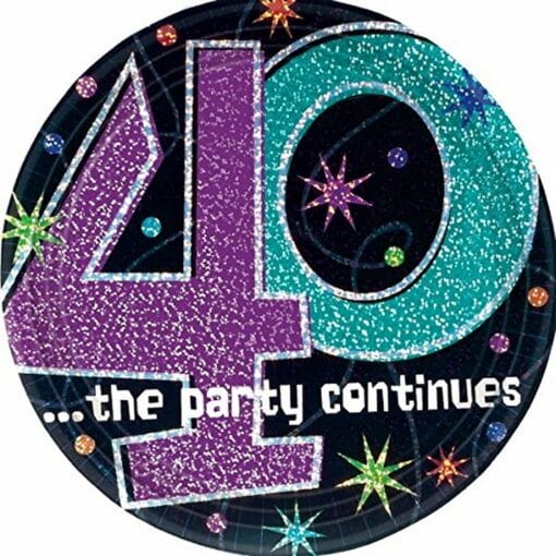 40Th The Party Continues Plates 9&Quot; 8Ct