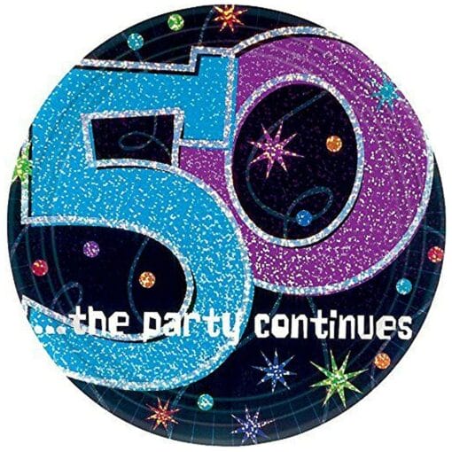 50Th Birthday Plates 9&Quot; 8Ct