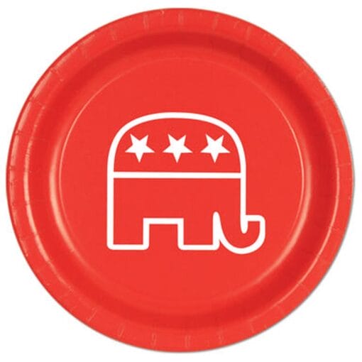 Republican Plates Red Rnd 9&Quot;