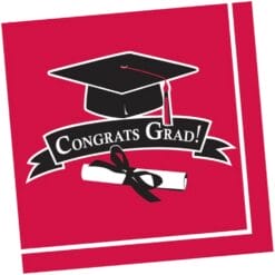 Red Grad Napkins Lunch 36CT