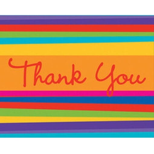 Birthday Stripes Thank You Cards 8Ct