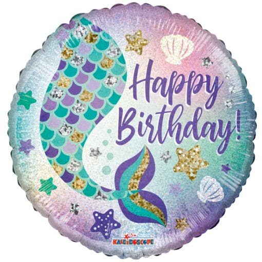 18&Quot; Rnd Mermaid Tale Happy Birthday