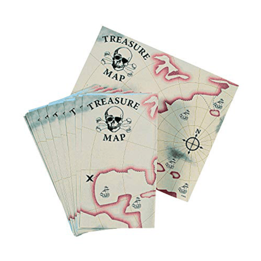 Pirate Treasure Map Party Favor 24Ct