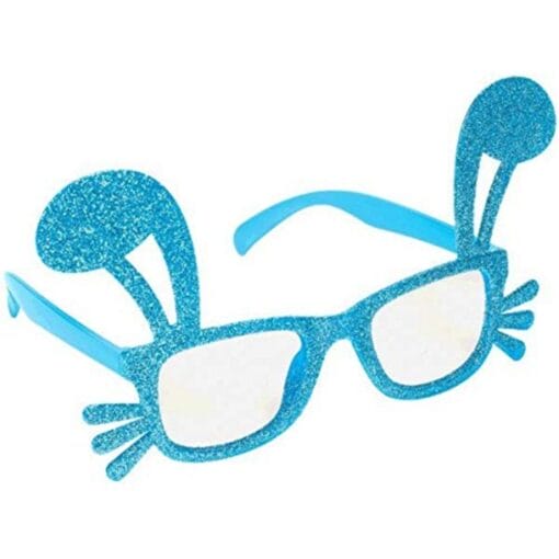 Blue Bunny Glasses W/Gliiter