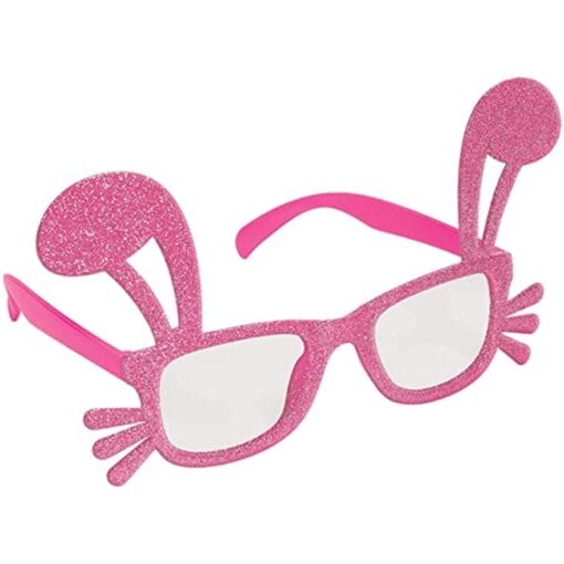 Pink Bunny Glasses W/Glitter