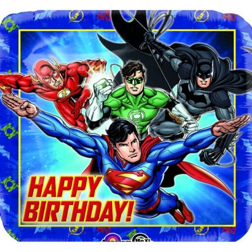 17&Quot; Sqr Justice League Birthday Foil Balloon