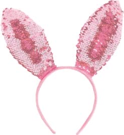 Bunny Ears Headband Pink w/Sequins