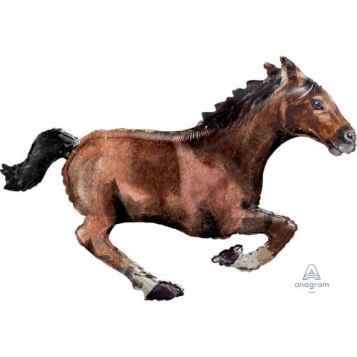 40&Quot; Shp Galloping Brown Horse Foil Balloon