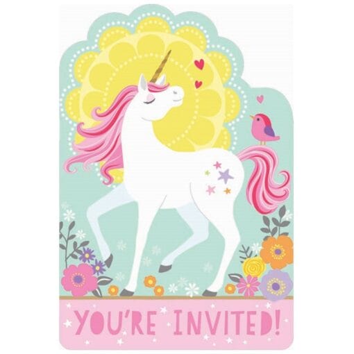 Magical Unicorn Postcard Invitations 6Ct