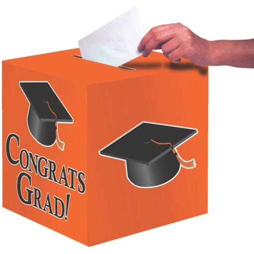 Grad Card Box 9&Quot; Orange