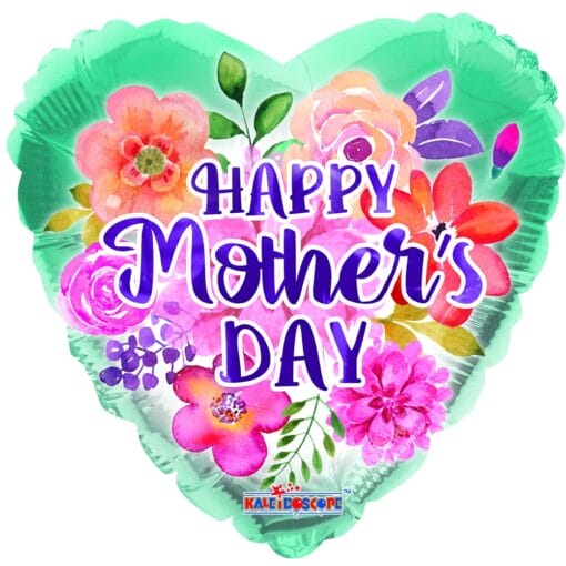 18&Quot; Hrt Happy Mother'S Day Floral Bln
