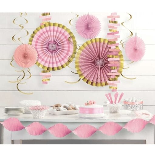 Pink &Amp; Gold Paper Decorating Kit