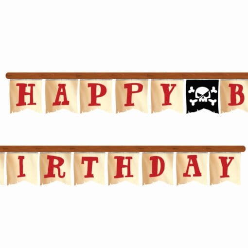 Pirate Treasure Jointed Birthday Banner
