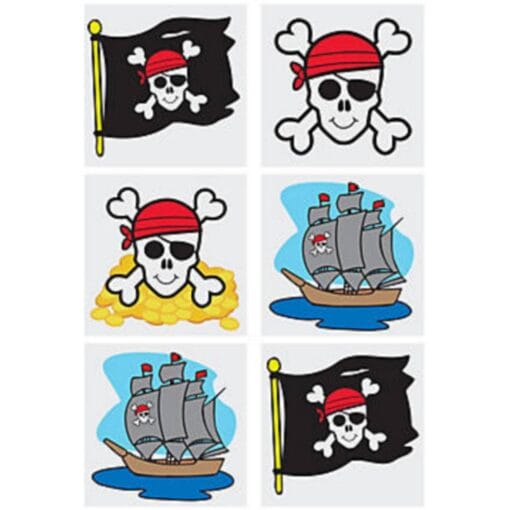 Pirate Tattoos Temporary 36Ct