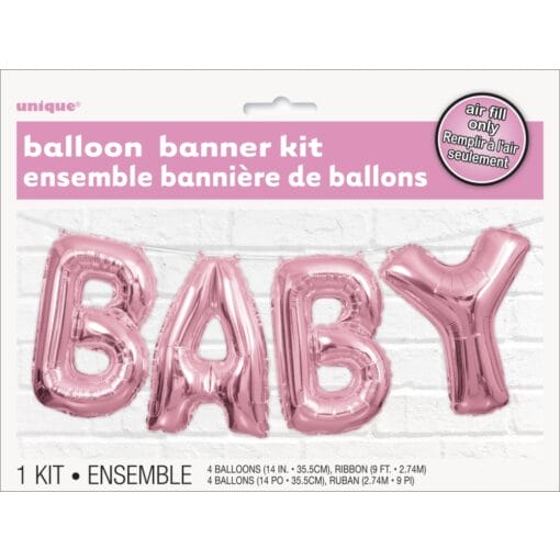 Pink Baby Letter Blln Banner Kit 14&Quot;