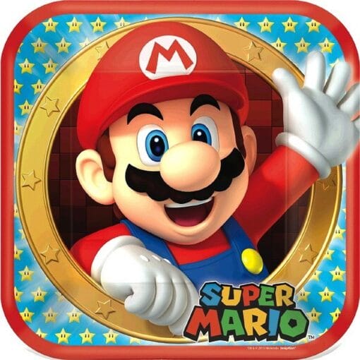 Super Mario Brothers Plates Sqr 9&Quot; 8Ct