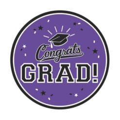 Purple Congrats Grad Plates 7” 18CT