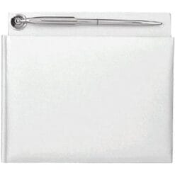 Guest Book White Pearlized with Silver Electroplated Pen