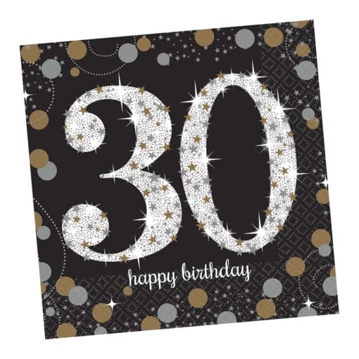 Sparkling Celebration 30Yo Napkins Beverage 16Pcs