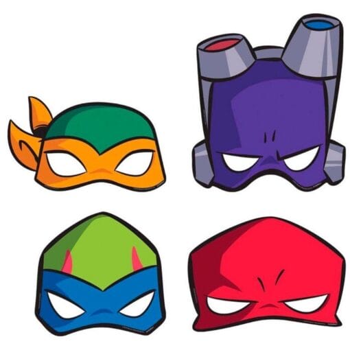 Rise Of The Teenage Mutant Ninja Turtles Paper Masks 8Pcs