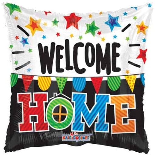 18&Quot; Sqr Welcome Home Pennants Foil Blln