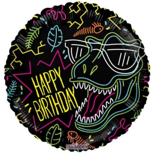 18&Quot; Rnd Birthday Cool Dinosaur Balloon